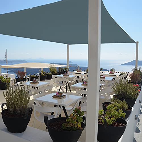 Relaxdays Rectangular sun sail, W x D: 5 x 6 m, water-repellent, UV-resistant, with guy ropes, for patio, balcony, grey