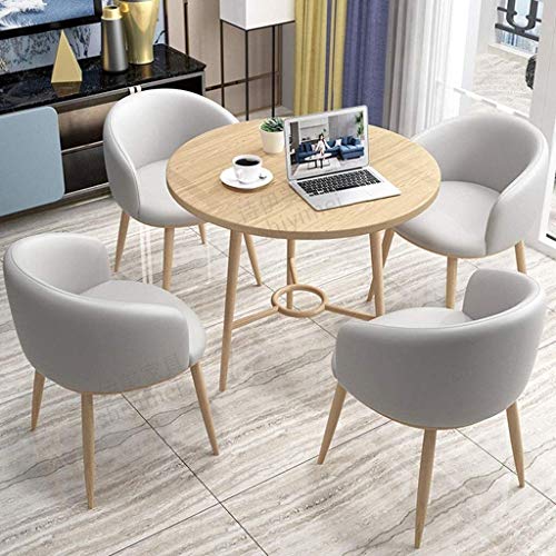 Modern Kitchen Dining Room Chairs PU Dining Chairs Set Of 6 Vintage Kitchen Chairs Leather Seat With U-Shaped Backrest Metal Legs Armchairs For D
