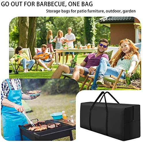 NEOGULY Garden Furniture Cushion Storage Bag Waterproof, Anti-UV Heavy Duty Rip Proof 420D Outdoor Cushion Storage Bags with Carry Handle and Zip