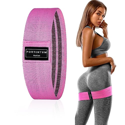PORTENTUM Resistance Bands, Fitness Bands Set, Yoga Strap in 3 Tensile Strengths, Training Band, Yoga Band, as Resistance and Support for Leg Tra