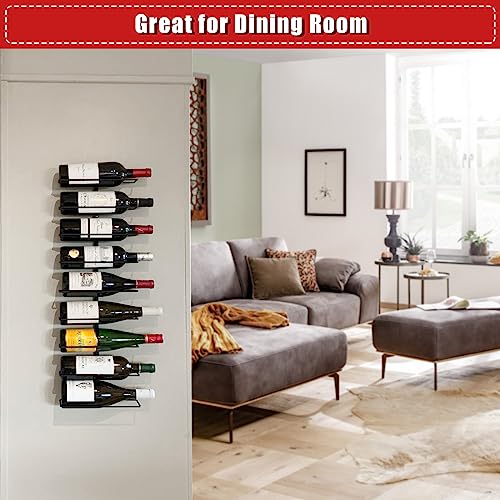 JMIATRY 4 Pack Wall Mounted Wine Rack, Black Wall Red Wine Rack with Screws, Aluminum Alloy Wine Holder Wall Mounted for Kitchen, Dining Room and