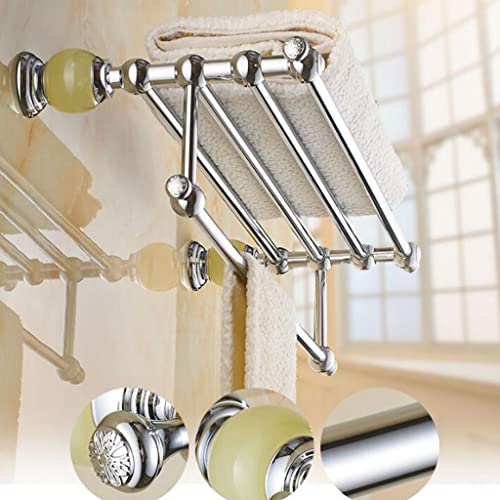 HIGOH Towel Racks,Bathroom Towel Rack Wall Mounted Towel Holder,New Brass and Jade Bathroom Accessories Towel Holder,Towel Bar,Towel Rack,Towel R