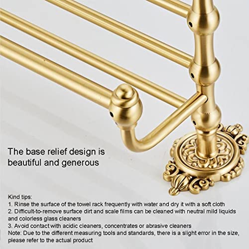 HIGOH Towel Racks,Bathroom Towel Rack Wall Mounted Towel Holder,European-Style Pure Copper Bathroom,Bathroom Towel Rack,Copper Natural Carved Tow