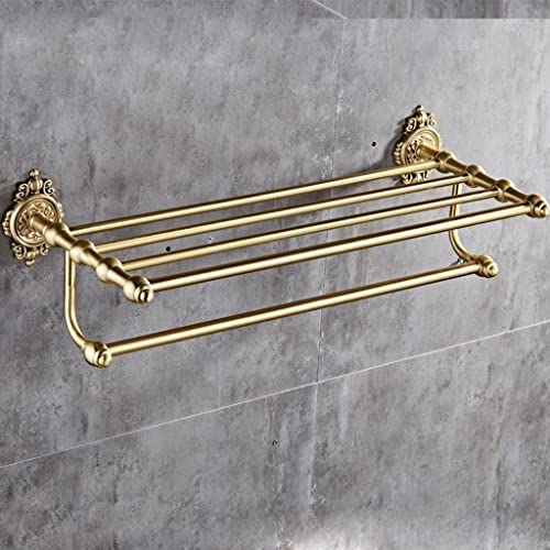 HIGOH Towel Racks,Bathroom Towel Rack Wall Mounted Towel Holder,European-Style Pure Copper Bathroom,Bathroom Towel Rack,Copper Natural Carved Tow