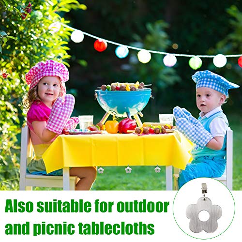 EQLEF Tablecloth Weights, Stainless Steel Tablecloth Weights with Clips for Indoor Outdoor Home Kitchen Wedding Party Picnic(8 pcs)