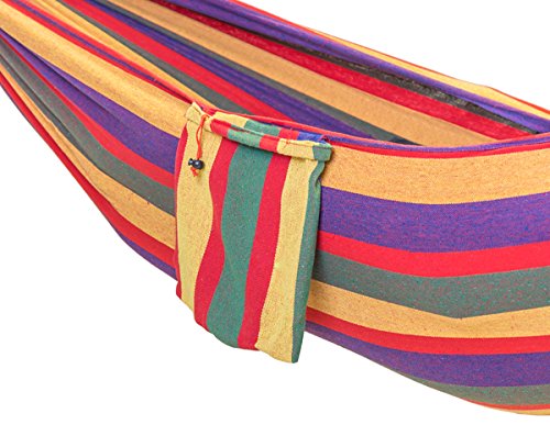 Tortola Rainbow Outdoor Garden Hammock with Side Bag Attached