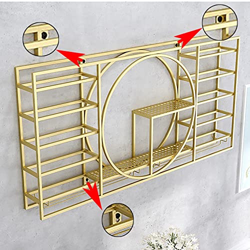 EYLINK Wine Rack Wall Mounted, Modern Wall Mounted Wine Rack, Iron Display Stand, Wall Wine Racks For Wine Bottles, Wine Holder With Shelves, Mul