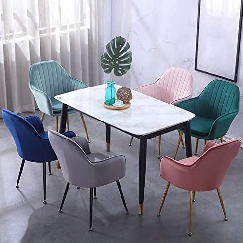 Modern Kitchen Dining Room Chairs Home Kitchen Dining Chair Set Of 2 Living Room Armchair with Metal Legs Velvet Seat and Backrests (Color : Grey