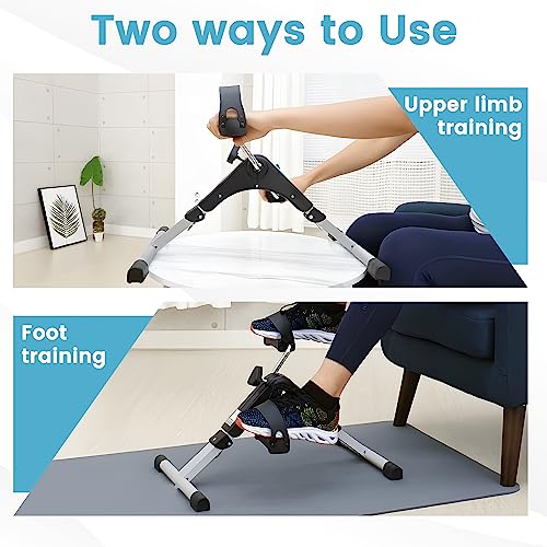 Simuse Under Desk Mini Elliptical Portable Desk Cycle Compact Under Desk Cardio Machine Portable Under Desk Exercise Machine for Home & Office