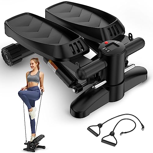 Trakmaxi Steppers for Exercise, Stair Stepper with Resistance Bands, Mini Stepper