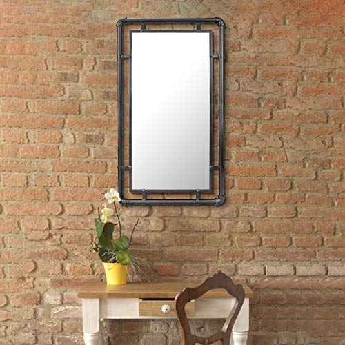 Stonebriar Wall Mirror, Metal, Black, 29.1" x 16.7"