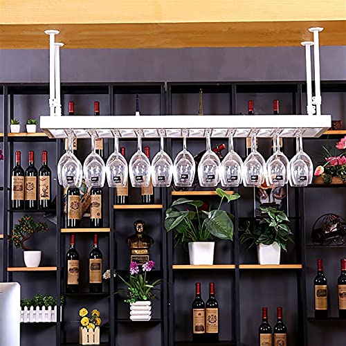 EYLINK Hanging Wine Rack, European Simple Creative Wine Rack, Home/Bar Counter/Wine Cabinet Adjustable Boom Wine Glass Holder, Upside Down Goblet