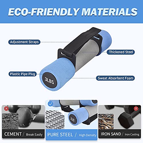 Cansena Dumbbells Hand Weight Set of 2, Exercise & Fitness Dumbbell with Anti-Slip Soft Grip & Hand Straps for Home Gym Equipment Workouts Weight