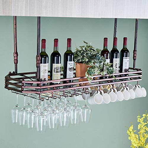 EYLINK Wine Racks,Wine Lovers/Wall Mounted Wine Rack Hanging Wine Glass Rack Bar Creative Wine Rack Upside down Goblet Rack Ceiling Decoration Sh