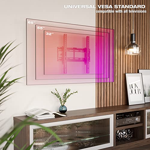 RICOO TV Wall Bracket Mount tilt and flat approx 32-65 Inch LED LCD OLED Screens R09 Universal for VESA 200x200-400x400 Black