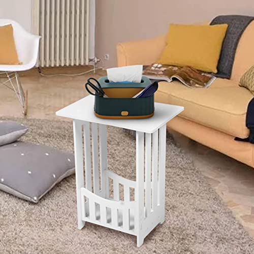 LALAFINA Side Table Narrow End Table Bedside Tables Nightstand Small Bookcase Bathroom Storage Shelves Display Rack for Living Room Bedroom Sofa
