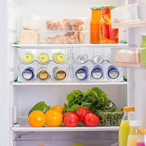 Golemas Water Bottle Organizer, Plastic Stackable Wine Storage Rack, Clear Kitchen Fridge Kitchen Cabinet Bottle Holder for Tumbler, Travel Mag,