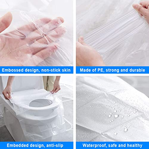 Luckyrao 50 PCS Travel Disposable Toilet Seat Cover Antibacterial Waterproof Portable WC Pad Toilet Mat For Baby Pregnant Mom,Independent Packing