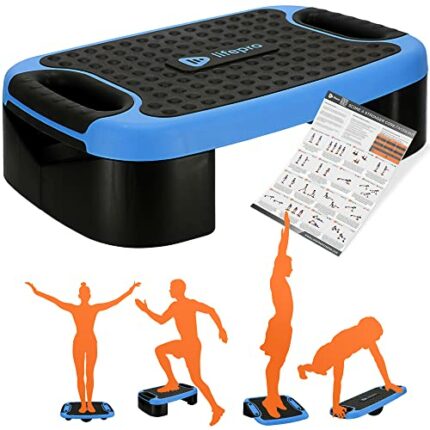 Lifepro 4-In-1 Aerobic Step Platform - Adjustable Multifunctional Balance Board, Steppers for Exercise, Stepper Platform - Home Workout Step Up E