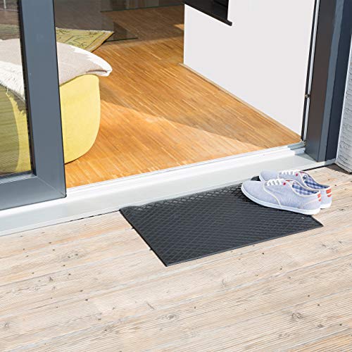 Relaxdays Rubber Doormat 60 x 40 cm Floor Mat made of 100% Rubber Anti-Slip Welcome Mat for Indoor & Outdoor Use, Door Mat Rubber Mat, Black