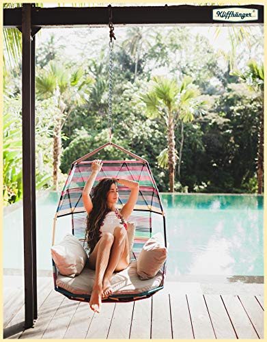 KLIFFHÄNGER Chain with two carabiners, variable attachment for hanging chair | Max Load 230 kg (500 lb) | different designs (Chain 66 cm)