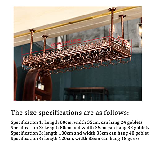 KEppd Wine Rack Wall Mounted - Ceiling Decoration Wine Glass Rack, Vintage Wine Bottle Holder, for Bars, Restaurants, Kitchens Stemware Holder, V