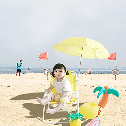 Syfinee Kids Beach Folding Chairs with Parasol,Outdoor Beach Recliner Garden Sunloungers Multifunctional Portable Deck Chairs for Children