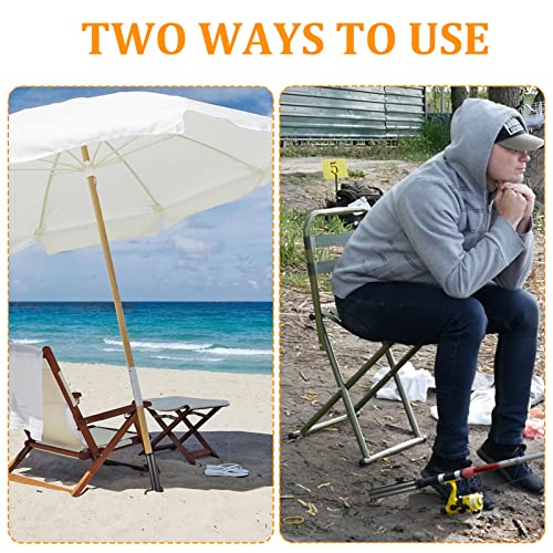 Soekodu 2 Pieces Patio Umbrella Steel Anchor with 2 Spike, Umbrella Ground Spike, Metal Sun Umbrella Ground Stake Adjustable Multifunction Paraso