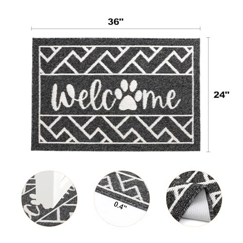 Findosom Front Door Mat, 24" x 35.5" Welcome Door Mat Indoor Entrance, Super Absorbent Dog Door Mats for Home Office Apartment Garage and Garden