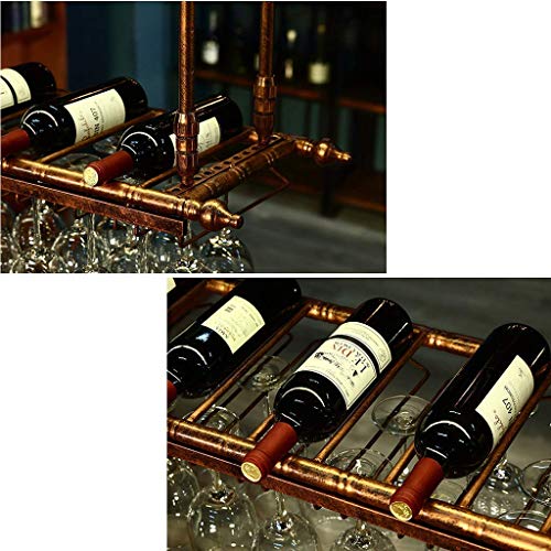 MiroDo Wine Rack Wall-Mounted Metal Hanging Rack Goblet Holder Shelf Stemware Racks Hanging Wine Glass Holder Wine Bottle Holder Wall Shelf Stora