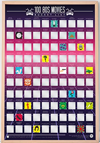 Gift Republic 80s Movies 100 Bucket List Scratch Poster ,White, 42 x 60cm