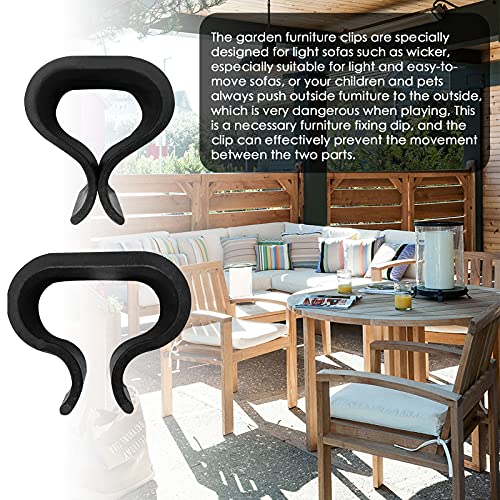 dinae 12 Pieces Patio Furniture Clips, Garden Wicker Furniture Alignment Clips, Non-slip Sofa Rattan Chair Clip, Outdoor Fasteners Sectional Conn