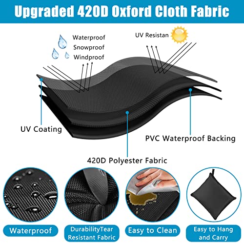 Kovshuiwe Outdoor Folding Chair Cover Waterproof,Patio Reclining Chair Cover,Garden Folding Chair Covers,420D Oxford Fabric Outdoor Patio Sunbed