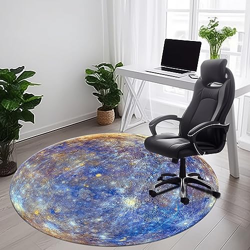 Khalidah Office Chair Mat for Hardwood & Tile Floor, 47" × 47" Computer Chair Mat for Rolling Chair, Under Desk Low-Pile Rug, Multi-Purpose Floor