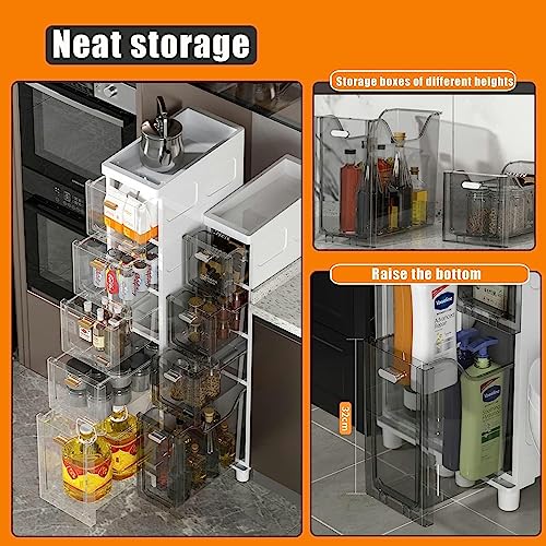 Plastic Drawers Dresser with 3/4/5 Drawers, Drawer Mobile Storage Cabinet, Small Bathroom Storage Cabinet for Small Spaces, Slim Toilet Paper Sto