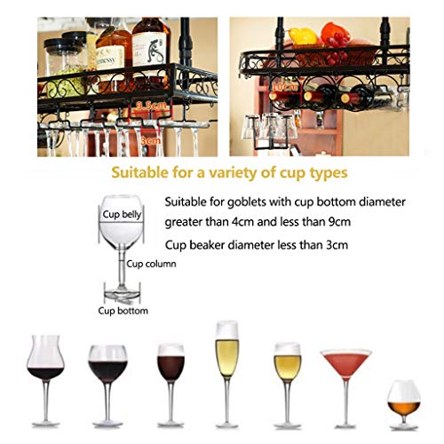 Simple Inverted Wine Rack Vintage Multi-Function Creative Living Room Display Wine Glass Holder Household Goblet Holder Adjustable Height Bar Res