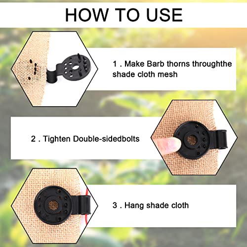 Grevosea 30 Pieces Shade Cloth Plastic Clips, Shade Cloth Clips Sun Shade Clips Shade Cloth Heavy Duty Lock Grip Shade Netting Clips for Sun Shad