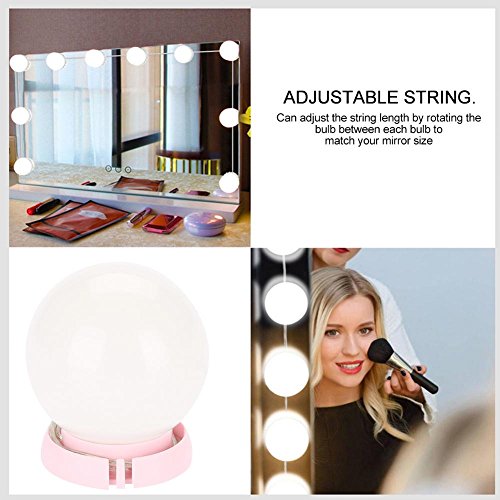 Lighted Makeup Mirror, Led Light Tri-fold Vanity Mirror and 180 Degree Adjustable Bracket Travel Mirror, Different Magnifications, for Countertop