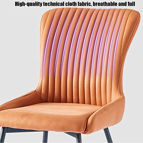 Modern Kitchen Dining Room Chairs Technology Cloth Dining Chairs Low-Back Upholstered Accent Chairs With Metal Legs For Living Room Leisure Chair