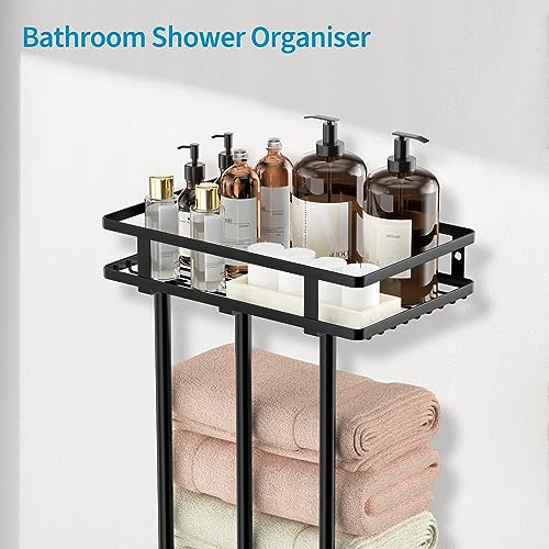 AIRUJIA Towel Racks with Storage Shelf, Towel Rack Wall Mounted, Towel Holders For Bathroom, Bathroom Towel Storage, Bathroom Towel Holder, Bathr