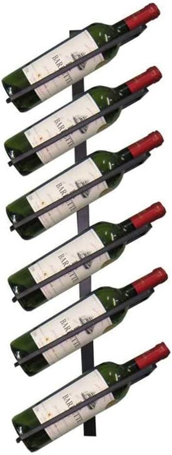 6 Bottle Wine Holder Vintage Metal Wine Bottle Rack Wall Mounted Organiser Storage Shelf for Bar,Kitchen,Restaurant