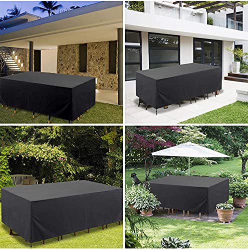 Ogeenier Furniture Cover Set for Garden 420D Oxford, Waterproof, Windproof and Dustproof Garden Furniture Cover 270*180*89cm