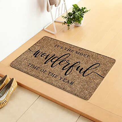 15.74"*23.7"Merry Christmas Door Mat Christmas Decorations Indoor Welcome Carpet Floor Door Mat Seasonal Winter Christmas Rug Christmas Mat Outdo