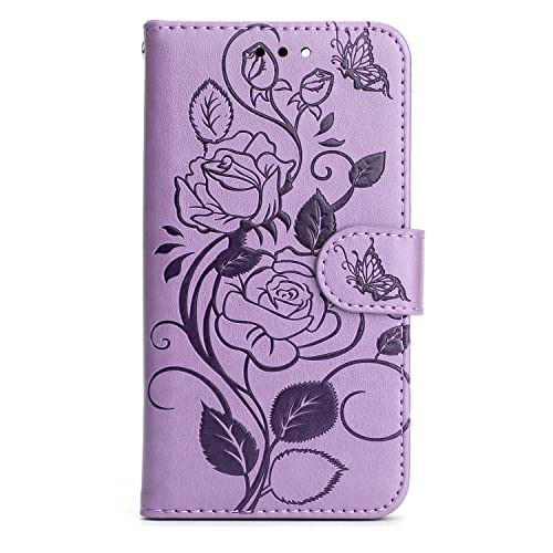 Thoankj iPhone SE 2022 2020 Case Shockproof, iPhone7/iPhone 8 Case for Women Roses Card Slots Magnetic Closure Kickstand Leather Flip Wallet Phon