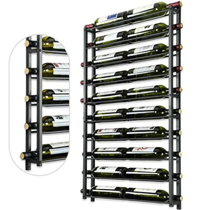 AQAREA Wine Rack Wall Mounted: 20 Bottles Hanging Wine Rack Wall Mount - Black Wall Wine Storage Holder