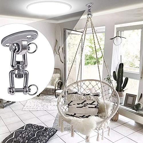 SELEWARE 1130kg Capacity 360° Swivel Swing Hangers, Heavy Duty Swing Hooks with 4 Screw for Concrete Ceiling Wooden Hanging Hardware for Porch Ch