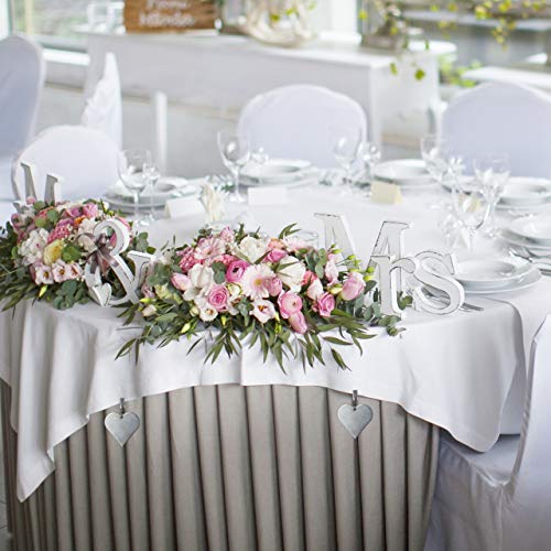 Relaxdays Tablecloth Weights, Pack of 8 Clips, Curtain Clamps, in-& Outdoors, Stainless Steel, Flower, Silver, Floral, 8.5 x 6 cm