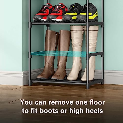 ciecie Shoe Rack for Closet and Entryway, 10 Tiers Shoe Shelf Organizer and Storage for 20-24 Pairs of Shoes and Boots, Space Saving Shoe Shelf w