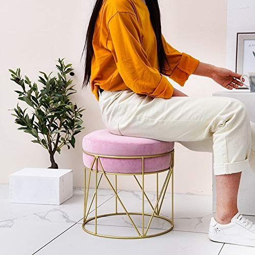 LUKEO Footstool, Fashion Creative Shoe Changing Stool, Home Fabric Makeup Stool, Sofa Stool