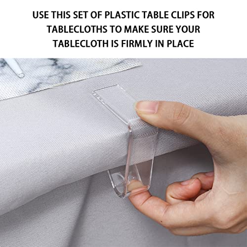 MenYiYDS - Plastic Transparent Tablecloth Clips, Tablecloth Fixing Clips, Tablecloth Anti-Slip Clips, Tablecloth Clips, Tablecloth Clips-Transpar